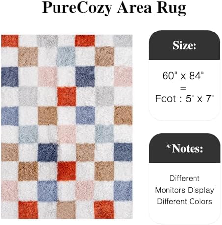 PureCozy Checkered Area Rug 5x7 - Image 3