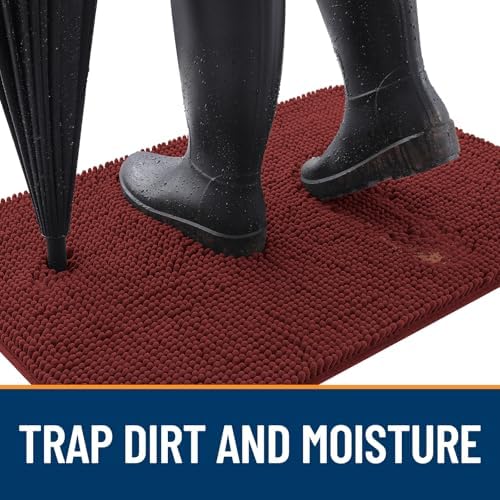 OLANLY Dog Door Mat for Muddy Paws 70x24, Super Absorbent Chenille Mud Mat - Image 2