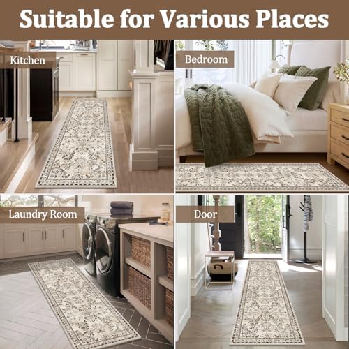 Yamaziot 2x10 Washable Hallway Runner Rug Non Slip Floral Carpet - Image 6