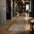 HUGEAR Hallway Runner Rugs 3x10 Brown Vintage Rug by HUGEAR