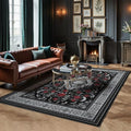 Nayoroom Dark Academia Gothic Black Area Rug, Machine Washable, 8 x 10 ft by Nayoroom