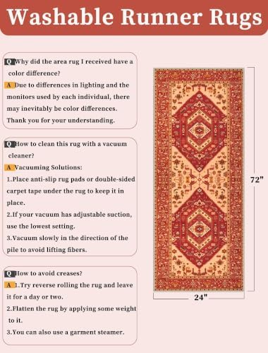 SERISSA 2x5 Washable Non Slip Boho Runner Rug - Image 2