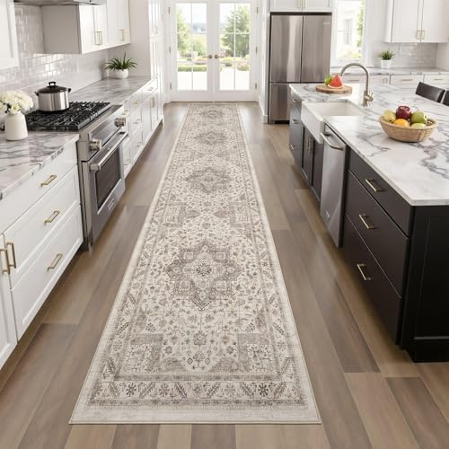 cotiled 2x6 Hallway Runner Rug for Entryway, Non-Slip Vintage, Light Brown - Image 6