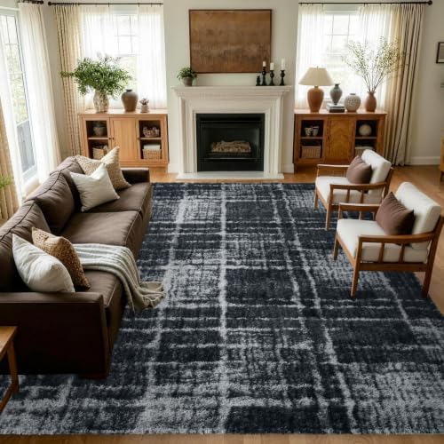 8x10 Extra Large Grey Fluffy Soft Area Rug Non-Slip - Image 2
