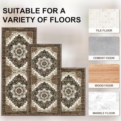 Kitchen Rugs Sets of 3 100% Non Slip Washable Kitchen Mats - Image 5