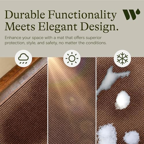 WaterHog Squares Heavy Duty Front Door Mat, 35.5"x59.5", Dark Brown - Image 6