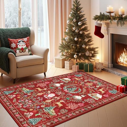 Rugxara Christmas Rug 4x6 Area Rugs by Rugxara