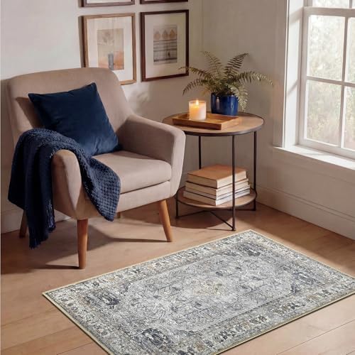Keen Home Design Vintage Washable Entryway Rug, Non-Slip Low Pile - Image 4