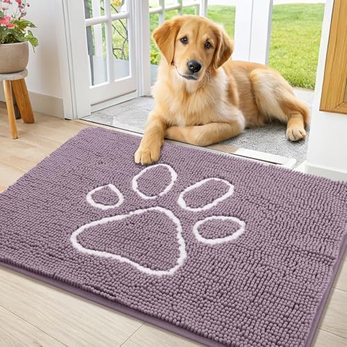 Smiry Dog Door Mat for Muddy Paws, Absorbent Non Slip Dirt Trapper by Smiry