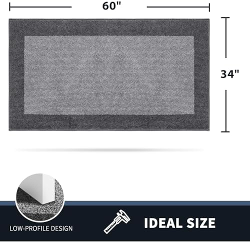 PURRUGS Dirt Trapping Indoor Door Mat, Light Grey & Grey - Image 2