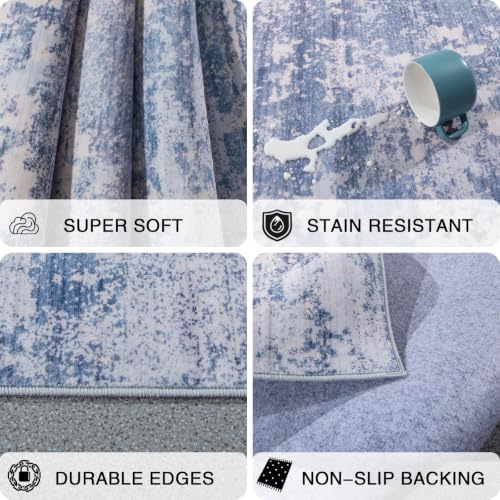 6x9 Area Rugs Living Room Rug Abstract Washable Rug Non-Slip Soft Low Pile - Image 6