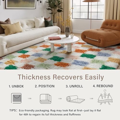 PureCozy Colorful Area Rug 8x10 - Image 6