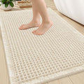 Smiry Waffle Bath Mat 30X20, Soft Absorbent Bathroom Rugs, Cream Beige by Smiry
