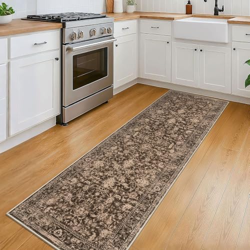 KILOCOCO Hallway Runner 2x6 Washable Runner Kitchen Rug, Rust Brown Red - Image 3