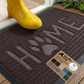 GORILLA GRIP WeatherMAX Door Mat, Indoor Outdoor, 29x17 Dark Brown Home Paw by GorillaGrip