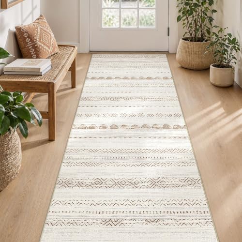 Nakagishi Runner Rug Kitchen Washable Rugs: 3x8 Non-Slip Boho Soft Modern Stain - Image 3