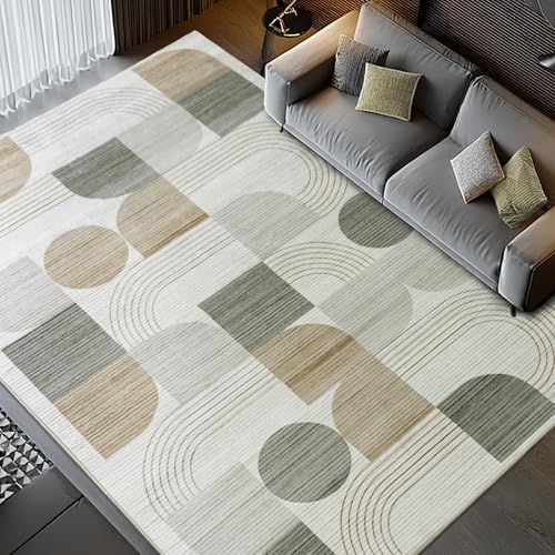 Soft Modern Geometric Abstract Large Machine Washable 6x9 Area Rug - Image 2
