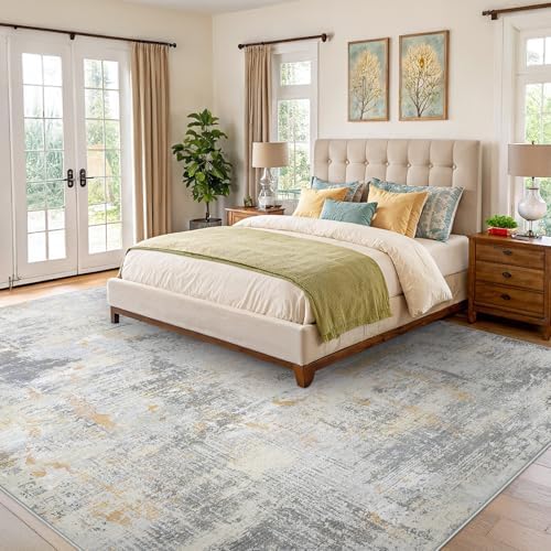 Amada Washable 9'x12' Abstract Area Rug - Image 3