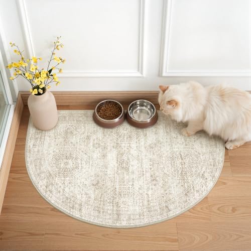 2x3 Half Circle Rug, Small Washable Entryway Rug - Image 3
