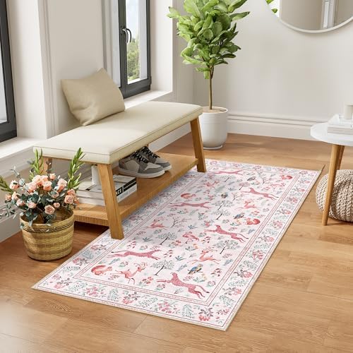 DUKINO 2x4 Rug for Entryway, Animal Washable Runner Rug for Kitchen - Image 3