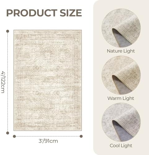 3x4 Rugs for Entryway, Washable Area Rug - Image 2
