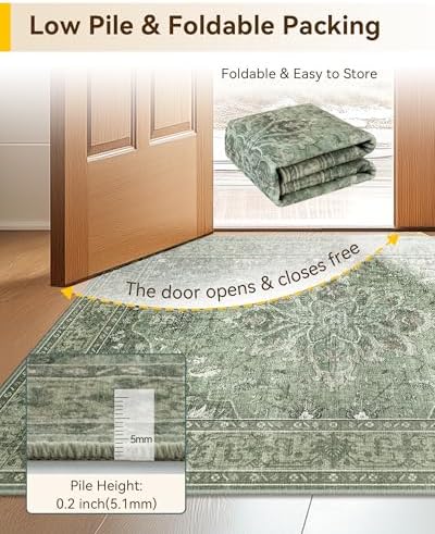 RELEANY Washable Area Rug, Runner 2'x6' - Image 5