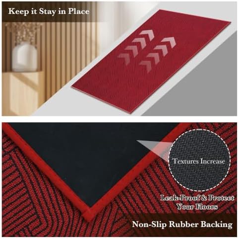 Front Door Mat Indoor Entrance Welcome Entry Mat Red 30"x48" - Image 5