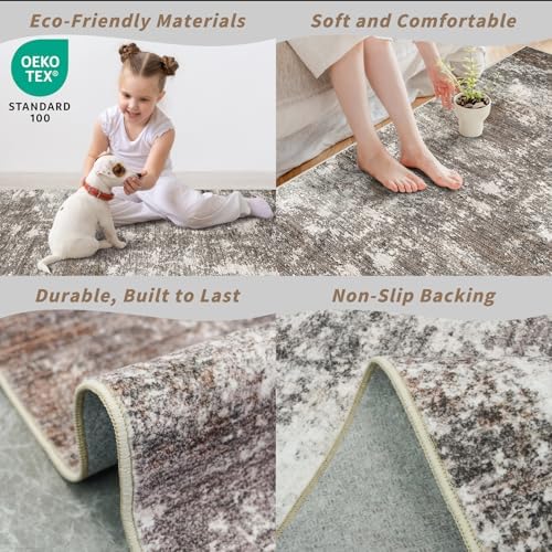 10x10 Square Living Room Area Rug – Washable Non-Slip Modern Large Rug - Image 5