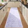 DUKINO 2.6x8 Runner Rug, Washable Vintage Floral Kitchen Rug by DUKINO