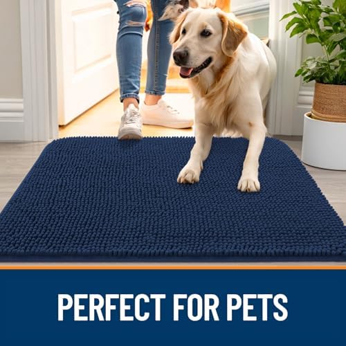 OLANLY Dog Door Mat for Muddy Paws 70x32, Super Absorbent Chenille Mud Mat - Image 6