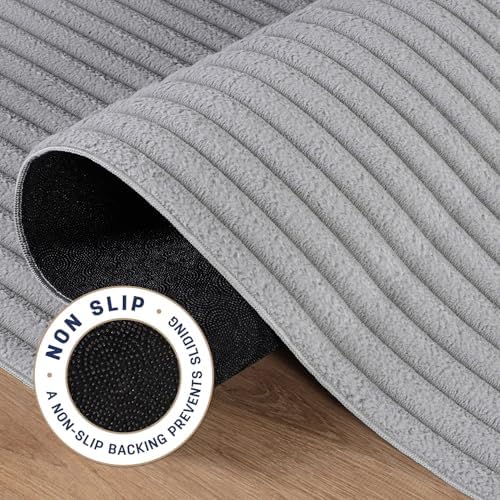 Fluffy Area Rug 2 x 3 Modern Durable Ultra Soft Plush Ribbed Indoor Rugs - Image 3