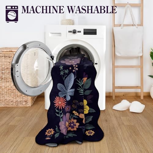 Lahome Floral Kitchen Runner, 2X6 Purple Washable Runner Rug Non-Slip - Image 4