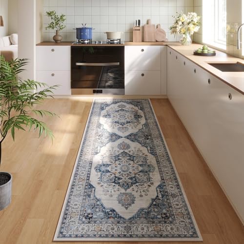 Rugcomf Runner Rug 2x6 Washable Non Slip Vintage Medallion by Rugcomf