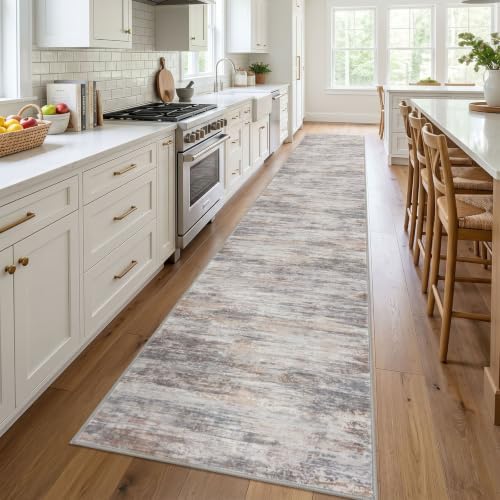 KOZYFLY Modern Long Hallway Runner Rug 2.6x18 Washable Runner Multi-Grey - Image 2
