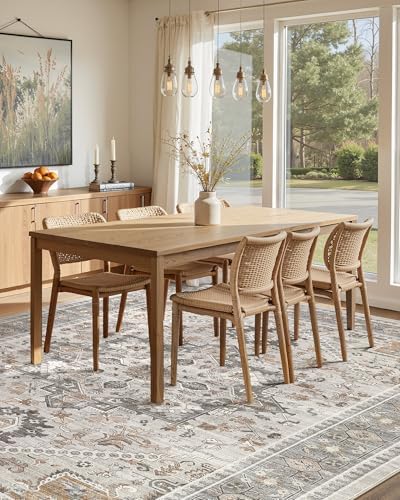 Washable Area Rug-5X7 Vintage Neutral Soft Taupe - Image 5