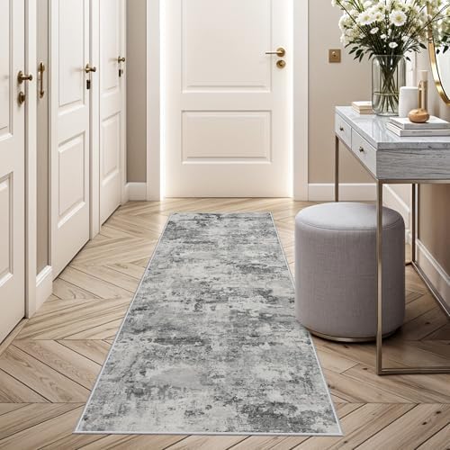2x6 Runner Rug Washable: Non-Slip Abstract Carpet by HILORUUG
