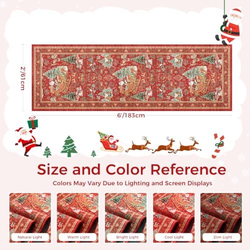 Christmas Kitchen Rugs 2x6 Runner Rug Washable Rugs - Image 2