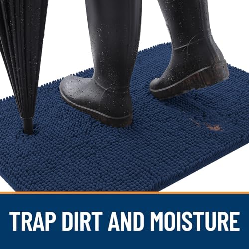 OLANLY Dog Door Mat for Muddy Paws 70x32, Super Absorbent Chenille Mud Mat - Image 2