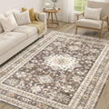 cotiled 5x7 Area Rug for Living Room, Traditional, Dark Brown by COTILED