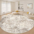 LOONGRUG Round Rug 10x10 Washable Circle Large Neutral Modern Abstract Rug by LOONGRUG