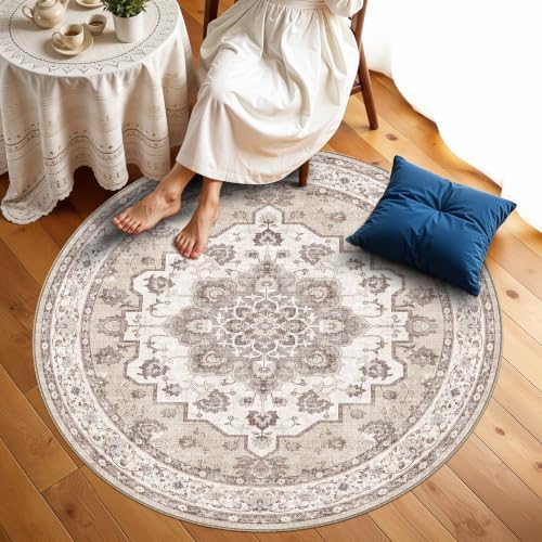 6ft Washable Kitchen Round Rug: Non-Slip Circle Area Rug - Image 2
