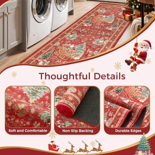 Christmas Kitchen Rugs 2x6 Runner Rug Washable Rugs - Image 4