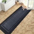 PURRUGS Hallway Runner Rug, Bluish Grey & Charcoal by PURRUGS