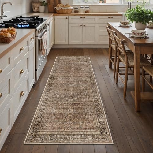 Schweek 2x6 Brown Runner Rugs Washable Non Slip Kitchen Rug Hallway Runners by Schweek