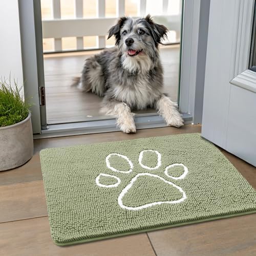 Smiry Dog Door Mat for Muddy Paws, Absorbent Non Slip Dirt Trapper by Smiry