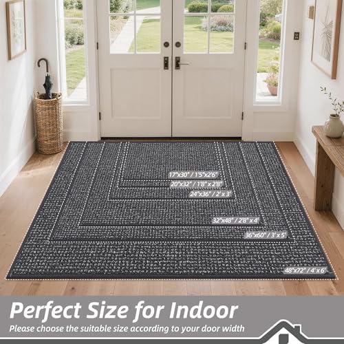 BEQHAUSE Dirt Trapper Door Mat 20"x32", Non-Slip Washable Doormat - Image 2