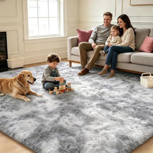 Mottled Light Grey 8x10 Area Rug - Image 5