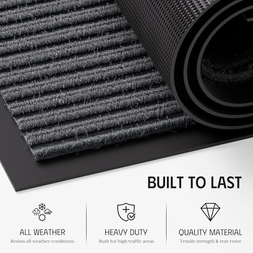 Front Door Mat, Non-Slip Welcome Mat, Absorbent & Dirt Resistant, Low Profile - Image 3