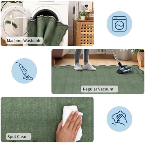 GarveeHome 2.5x10 Scalloped Washable Runner Rug Long Hallway Kitchen Rug - Image 6