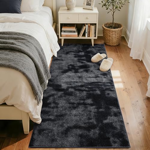 2x8 Tie-dye Dark Grey Runner Rug Non-Slip Washable - Image 2